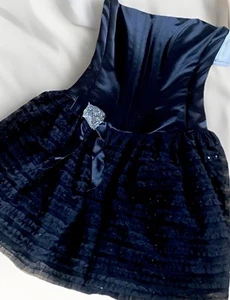 Jessica McClintock Black Dress SZ 4 Petites Strapless Cocktail Corset Deadstock - Picture 1 of 23