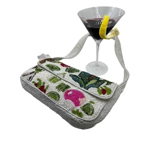 Viral Beet & Vegetables Handmade Beaded Shoulder Bag TikTik - Picture 1 of 9