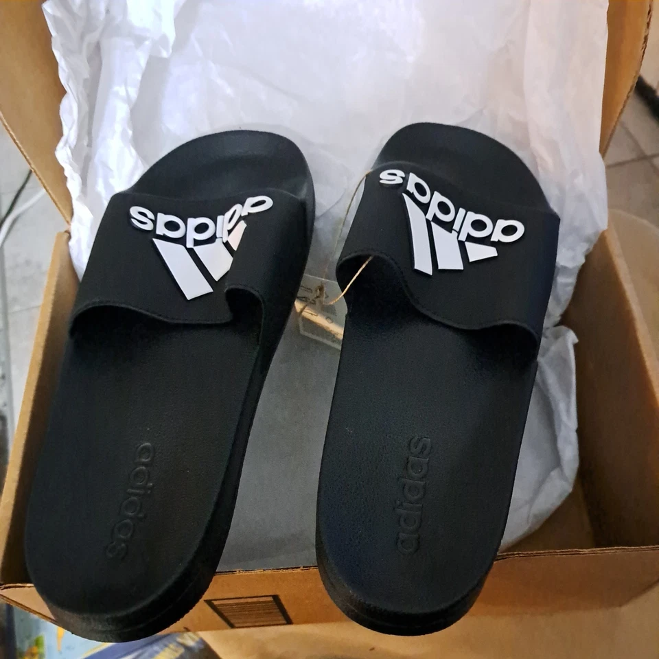 Adidas Men's Adilette Shower Slides / Sandal GZ3779 Black / White Size 11