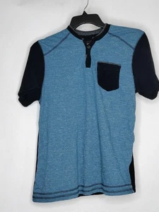 Distortion Shirt Herren Größe M Blau Schwarz Kurzarm Rundhals Baumwolle - Bild 1 von 3