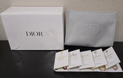 Dior Gray Trousse Pouch Cosmetic Jewelry Hygiene Travel Bag with 5 Samples - Image 1 of 4