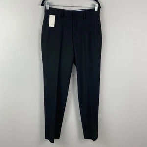 J.M Haggar Pants Mens 30X30 Joe III Black Dress Slim Fit Flat Front - Picture 1 of 10