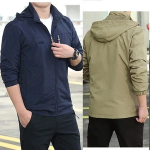 Men's Tactical Waterproof Hooded Windbreaker Jacket Military Coat Size S-5XL - Picture 1 of 28