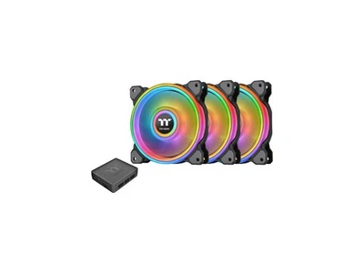 Thermaltake Riing Quad CL-F088-PL12SW-B RGB LED Radiator Fan 3 Pack - Image 1 of 4