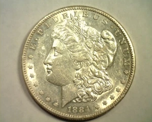 1884-S MORGAN SILVER DOLLAR CHOICE ABOUT UNCIRCULATED CH. AU NICE ORIGINAL COIN - Picture 1 of 2