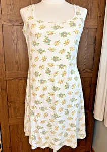 Hanna Anderson Ivory Floral Heavy Organic Cotton Dress Medium Cottagecore - Picture 1 of 6