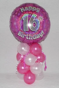 16° COMPLEANNO-ETÀ 16-RAGAZZE - ROSA - PALLONCINO IN LAMINA DISPLAY-TAVOLO CENTROTAVOLO-BANNER - Foto 1 di 5