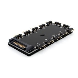 5V/3Pin ARGB Fan PWM HUB 1 To 12 Multi Way PWM Cooler Fan Hub Splitter(SATA) - Afbeelding 1 van 6