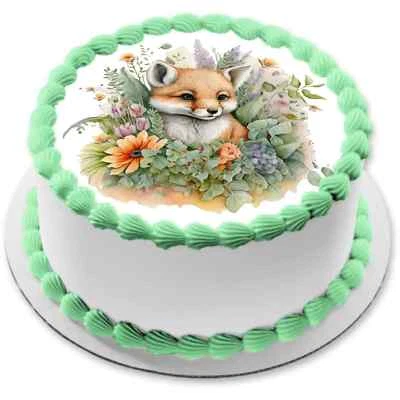 Fuchs Welpe Tortenaufleger Bild Muffin Party Deko Geburtstag Geschenk essbar neu - Bild 1 von 4