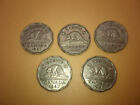 1947 X5 CANADA NICKELS MIXED LOT 5C FIVE CENTS COINS