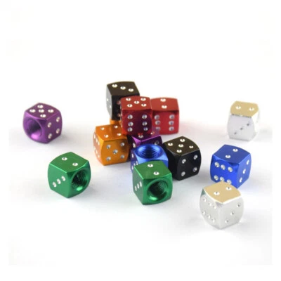 4Pcs Bicycle Abs Dice Valve Stem Cap Green for Cartruck Bike Motorcycle Atv - Image 1 of 4