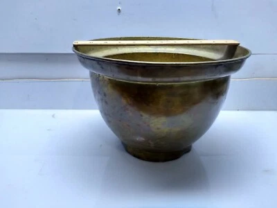 Brass on Tin Indoor Outdoor Footed Urn Planter Vase House Decor Plant Pot holder — 第 1/4 张图片