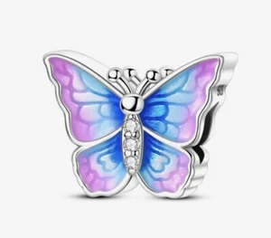 💖 Charm Anhänger SCHMETTERLING aus 925 Silber für Pandora Armband Strass 💖 - Bild 1 von 5
