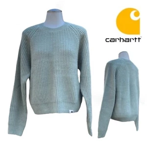 CARHARTT WIP Womens XS 0 2 Crew Neck Sweater Relaxed Fit W' Emma 1030534 SAGE - Picture 1 of 24