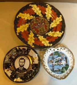 HOUZE ART Land of Lincoln Illinois Plate Florida Austria Souvenir Plates #2326 - Picture 1 of 4