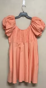 ABERCROMBIE & FITCH Womens XL Baby Doll Dress in Apricot Puff Sleeve Pockets NWT - Picture 1 of 11