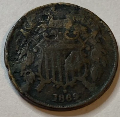 1869 - US 2 Cent Piece - Exact Coin Imaged #2C38 - Image 1 of 2