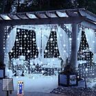 300led Fairy Lights Curtain Hanging Lights W/remote 8 Modes Outdoor Solar Lamp