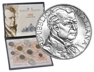 ITALY 1995 Original Mint Set w/2 Silver Coins Pietro Mascagni R! - Picture 1 of 7