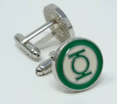 Conjunto de puños camisa de vestir linterna verde DC Comics tono plateado/esmalte Foto 1 de 3