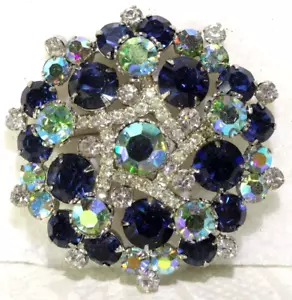 VINTAGE FABELHAFT JULIANA D&E BLAU ~ FUNKELNDES AB ~ ICE RS LG BROSCHE PIN BUCH STÜCK - Bild 1 von 3