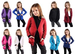 GIRLS KIDS NEW LOVELY OPEN BOYFRIEND CARDIGANS TOP CASUAL PARTY SHRUG  5-13