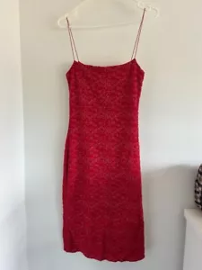 Knockout Vintage Dress Made in Australia Medium (36cm chest) Red Y2K Prom Formal - Picture 1 of 6