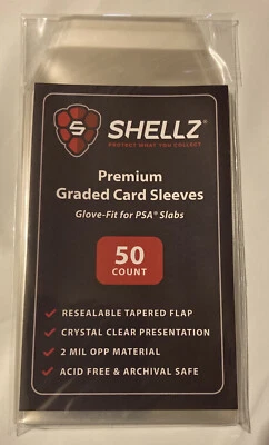 Cardshellz 50 Glove-Fit Sleeves for PSA Graded Slabs - Premium OPP Glass Clear