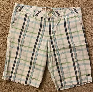 Pantalones cortos para mujer O'Neill, talla 11, azul Bermudas, como nuevos, a cuadros, caminar, retro algodón - Imagen 1 de 10