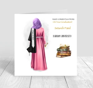 Graduation Card For Muslim Women Personalised Congratulations / Well Done Custom - Picture 1 of 8