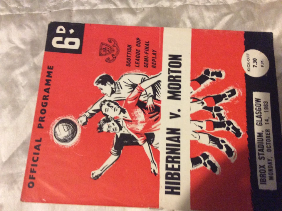 1963/4 SCOTTISH LEAGUE CUP SEMI FINAL REPLAY HIBERNIAN V MORTON E2 - Image 1 of 1
