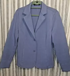 Dialogue Women's Jacket Blazer Classics L Baby Blue Button Up - Picture 1 of 4
