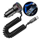 Compact and Powerful Car Charger with For Type C and QC3 0 60W PD Black