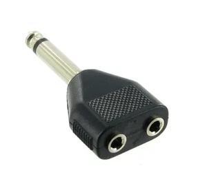 Jack Adaptor 2 x 3.5mm Mono to 1/4 Mono - Picture 1 of 2