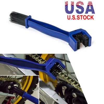 Herramienta de limpieza limpiadora de cepillo de cadena de engranajes portátil azul para ciclismo motocicleta bicicleta Foto 1 de 4