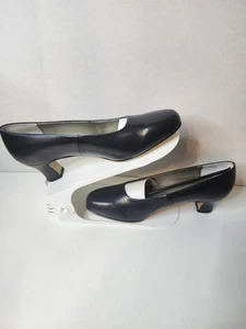 Ros Hommerson Damen schwarz farbiger Leder bequemer Absatz Größe 8,5 WW - Bild 1 von 8