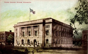 POSTKARTE BUNDESGEBÄUDE SPEAKANE WASHINGTON - Bild 1 von 2
