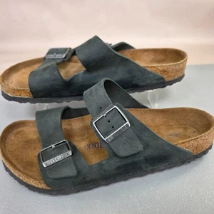 Birkenstock Arizona Men’s EU43 US 10-10.5 Nubuck Leather Desert Buck Whale Gray - Picture 1 of 9