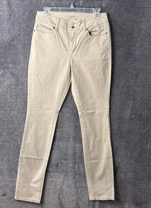 London Jeans Women's Size 8 Long Khakis Tapered Stretch 5 Pocket EUC - Picture 1 of 13