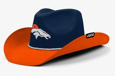 Sombrero de Vaquero Denver Broncos NFL Dos Tonos Talla 7 3/8 Foto 1 de 4