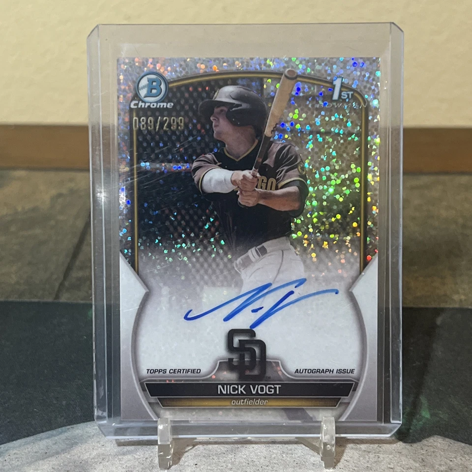 Nick Vogt 2023 Bowman Chrome 1st Speckle Refractor Auto Card /299 #CPA-NV - Image 1 of 1