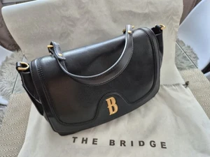 Damen Handtasche Schultertasche Schwarz Leder von THE BRIDGE Neuwertig - Bild 1 von 4