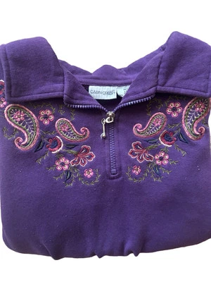 Suéter básico caprichoso bordado floral vintage Cabin Creek  Foto 1 de 3