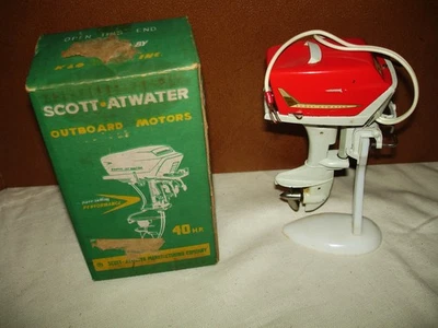K&O 1957 Scott Atwater 40hp Outboard Toy Boat Motor, Box, & Stand    NR - Image 1 of 3