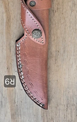 Cuchillo de hoja fija hecho a mano funda de cuero cinturón funda estuche r9 Foto 1 de 2