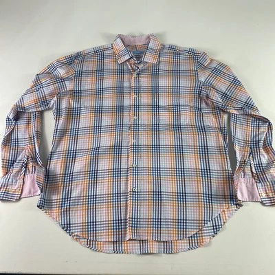 J McLaughlin Long Sleeve Button Down Shirt Mens Large Multicolor Plaid Classic - Image 1 of 4