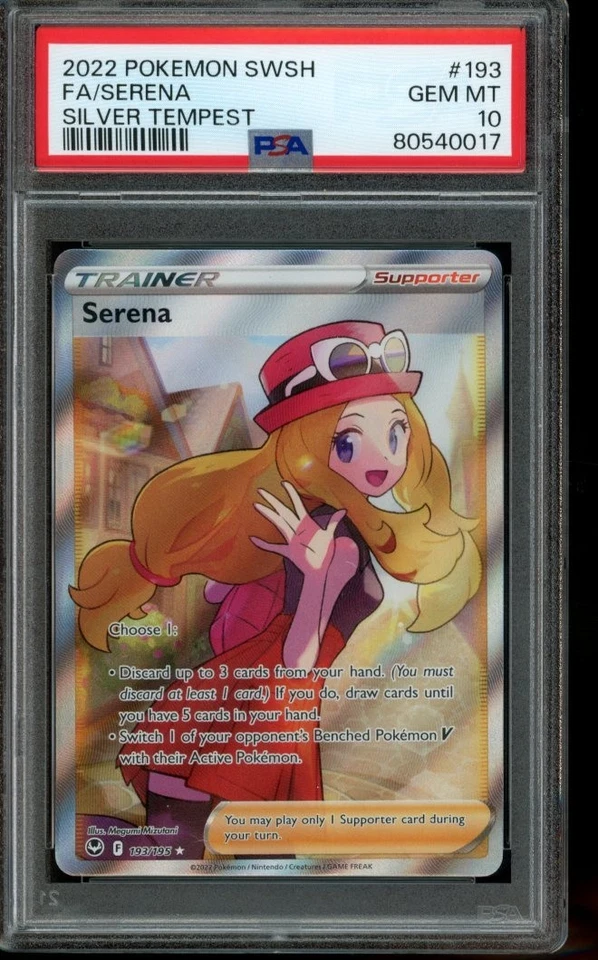 PSA 10 GEM MINT Pokemon Serena Silver Tempest Full Art Trainer 193/195 - Image 1 of 1