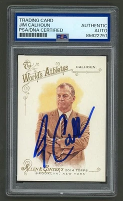 Jim Calhoun Signed 2014 Topps Allen & Ginter Card #259 (PSA) UConn Huskies Auto - Image 1 of 2