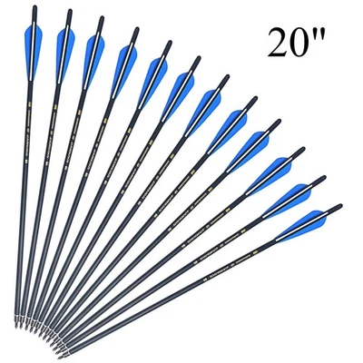 12Pcs Carbon 17" - 22" Crossbow Bolts Arrows Half Moon Nocks Cold-blooded killer - Image 1 of 4