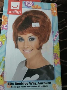 Smiffys 1960s 60's Aurburn Short Beehive Wig Ladies Fancy Dress - Picture 1 of 1